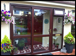 Rosewood uPVC Sliding Door and Side Panel