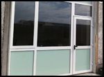 White aluminium with ceramic glazing