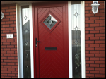 Red uPVC Door with Side Screens